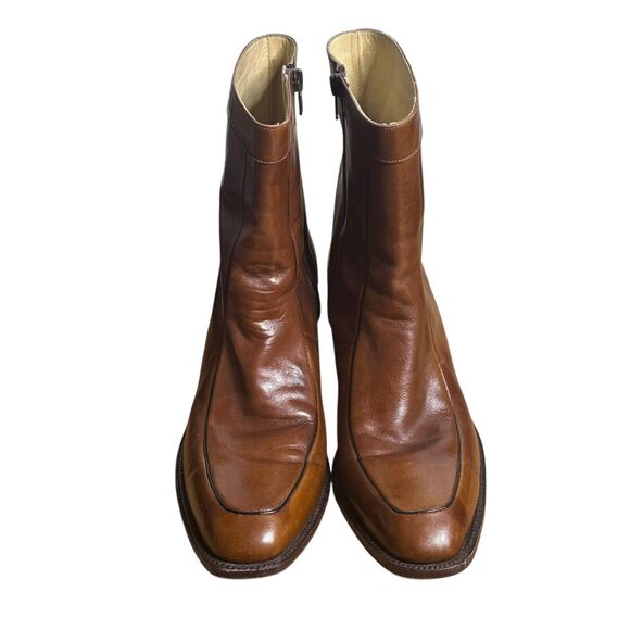 VTG Dan Post Boots Women’s 9 Brown Leather Side Zip Boho Western Indie Granola - Picture 6 of 16